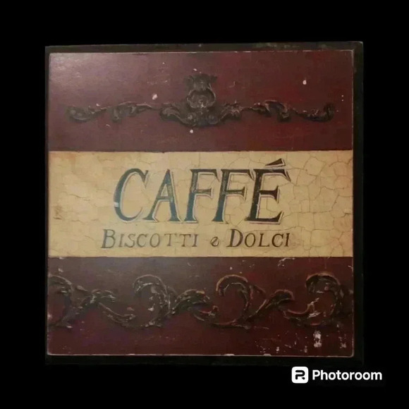 Beautiful Arnie Fisk Caffe Biscotti & Dolci Wooden Plaque Print - Picture 2 of 8